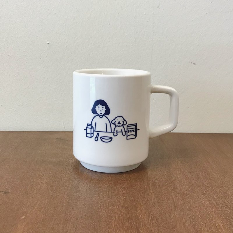 With dogs illustration Mug - 咖啡杯/马克杯 - 粘土 白色