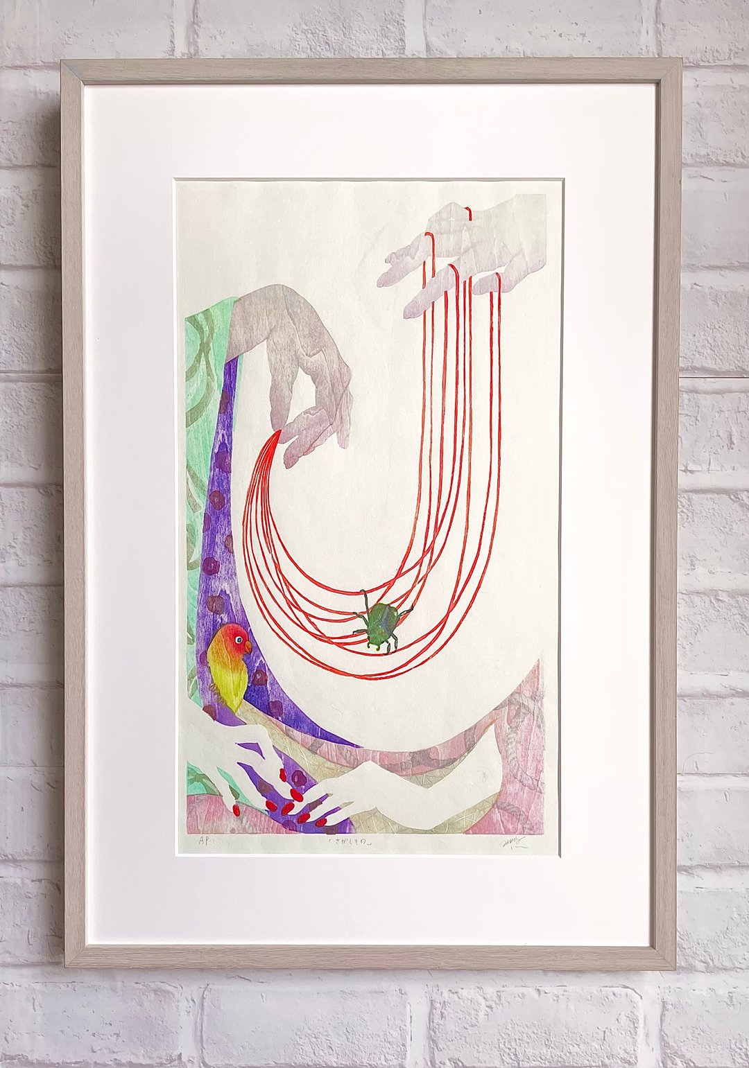 [已装框] 木版画 隐藏的物体 - 海报/装饰画/版画 - 纸 