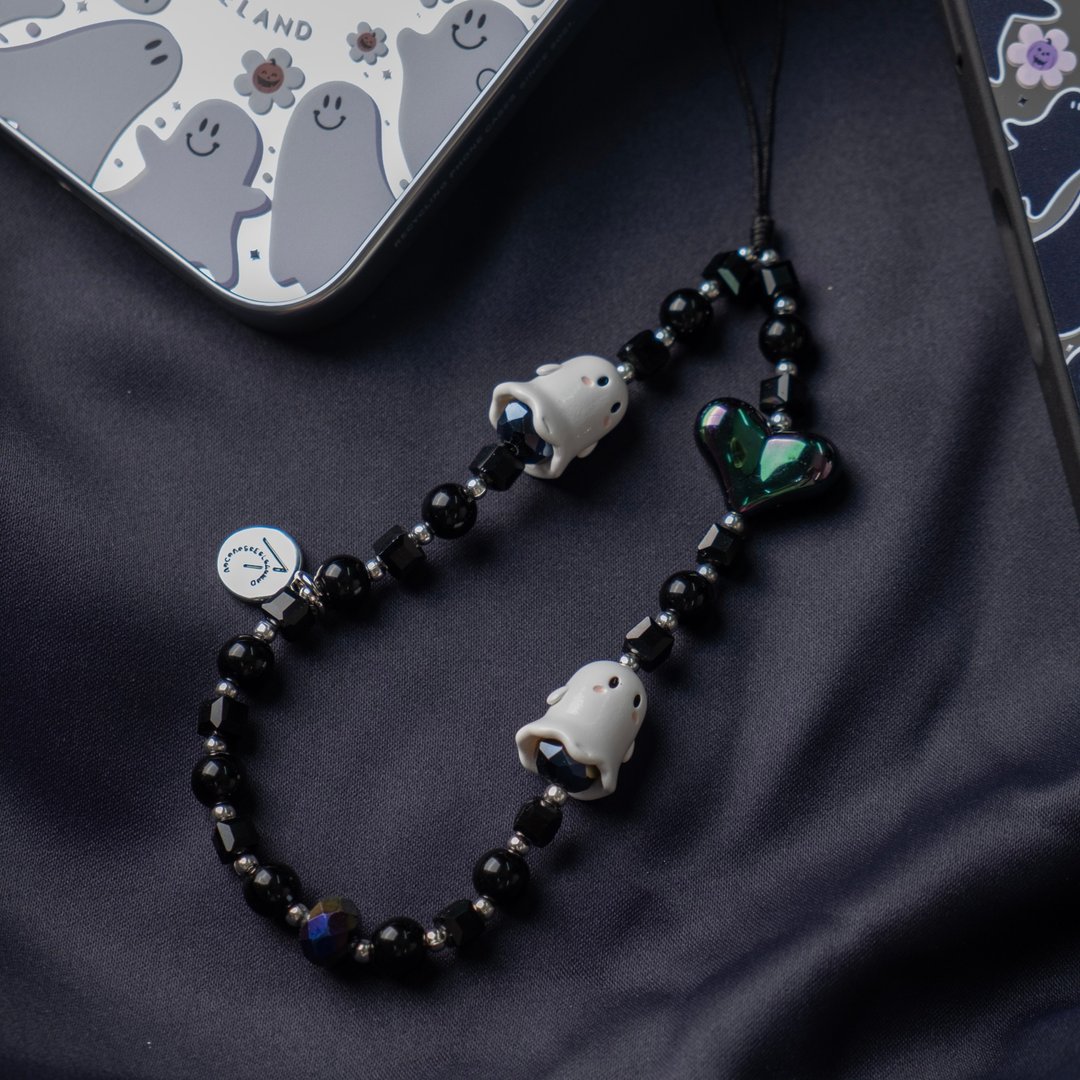 Ghost Party 2【Black Ver.】 Phone Charm - 挂绳/吊绳 - 其他材质 多色