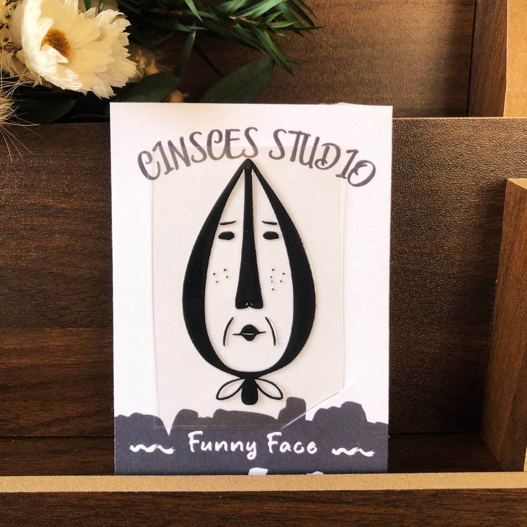Funny Face 系列 - 脸先下班 水晶贴纸 行李箱 水壶 - 贴纸 - 防水材质 