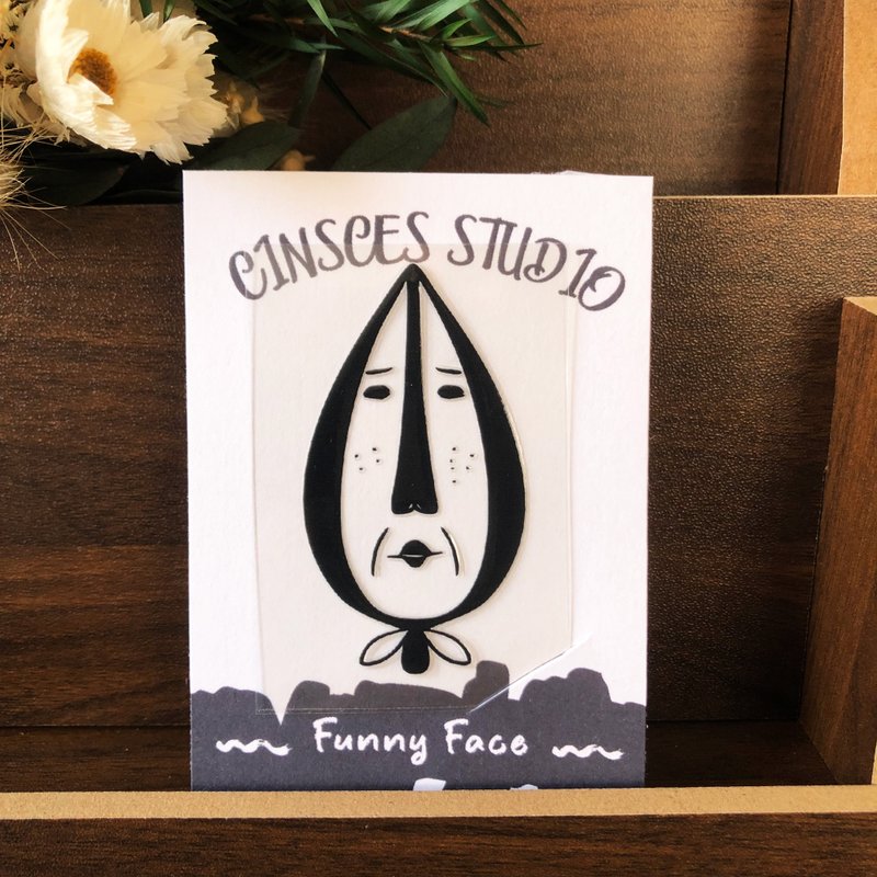 Funny Face 系列 - 脸先下班 水晶贴纸 行李箱 水壶 - 贴纸 - 防水材质 