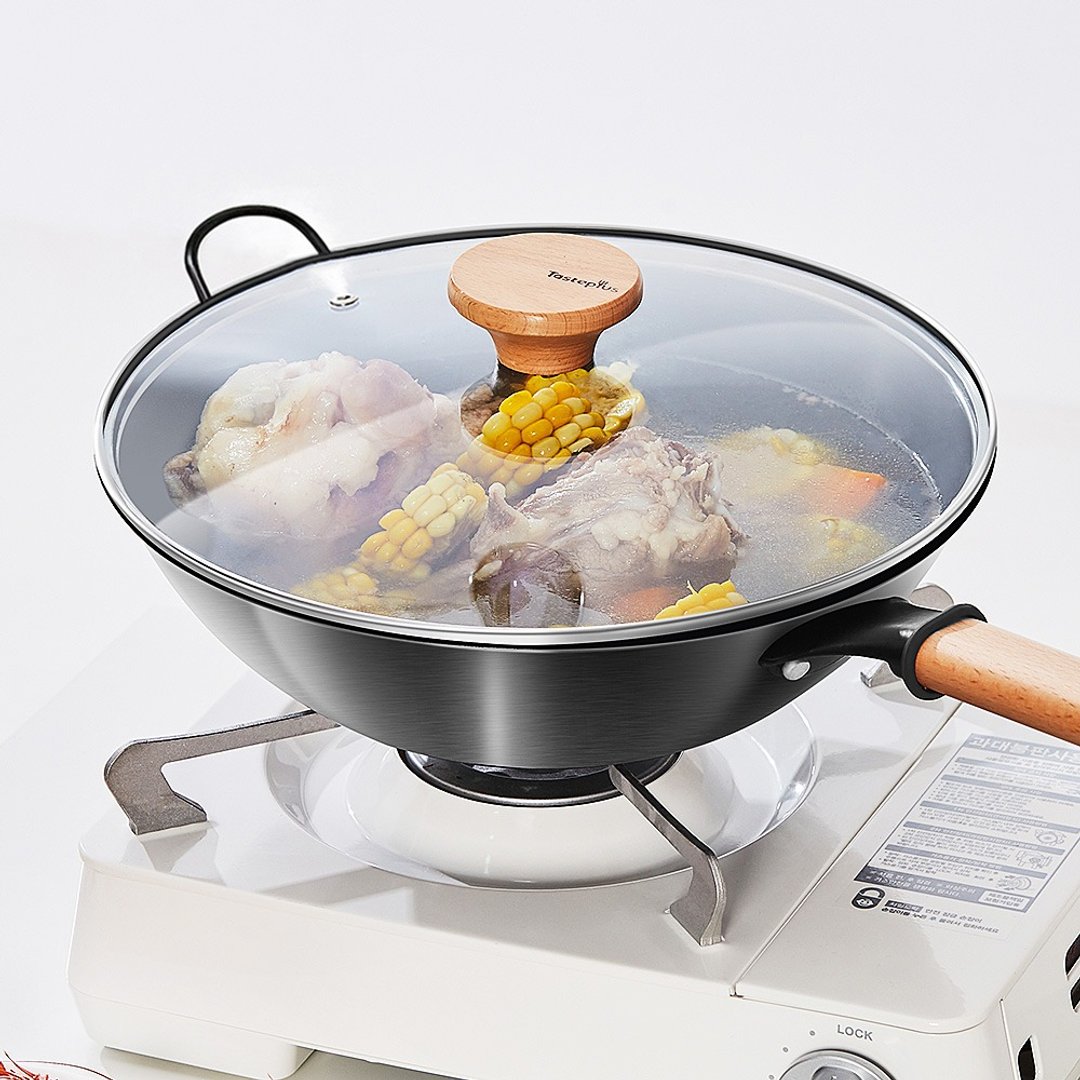 【Taste Plus】悦味元铁 窒化铁 中华炒锅铁锅 34cm(赠玻璃锅盖) - 锅具/烤盘 - 其他金属 