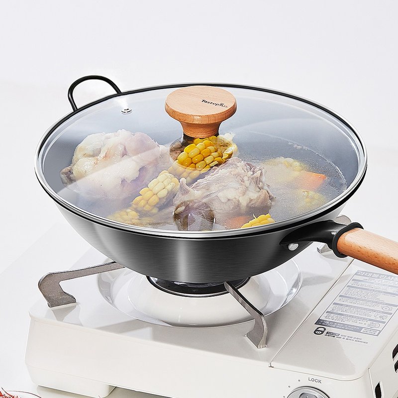 【Taste Plus】悦味元铁 窒化铁 中华炒锅铁锅 34cm(赠玻璃锅盖) - 锅具/烤盘 - 其他金属 