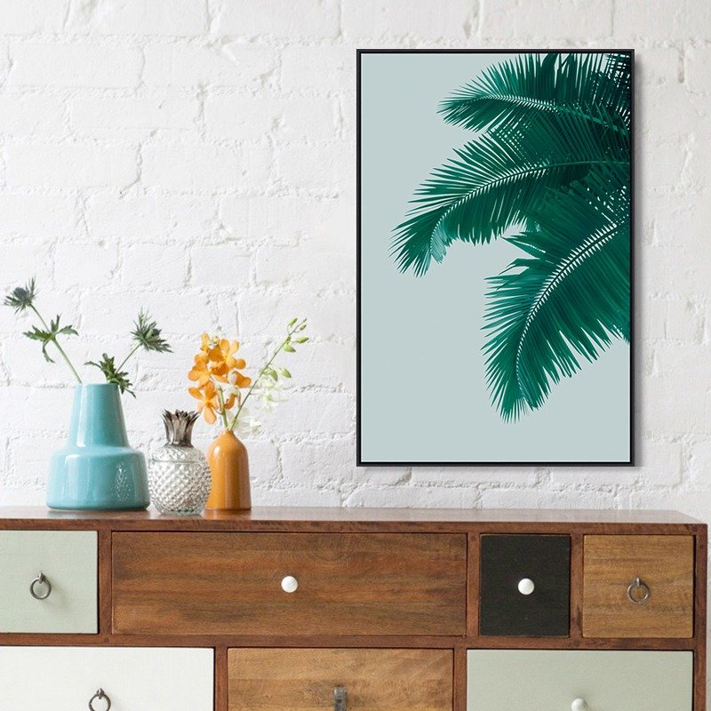 客厅沙发背景装饰画 绿色植物挂画 绿叶之舞 - 墙贴/壁贴 - 其他材质 