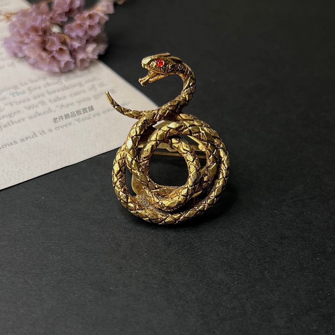 MODE ART 金蛇胸针丝巾夹 - 胸针 - 其他金属 金色