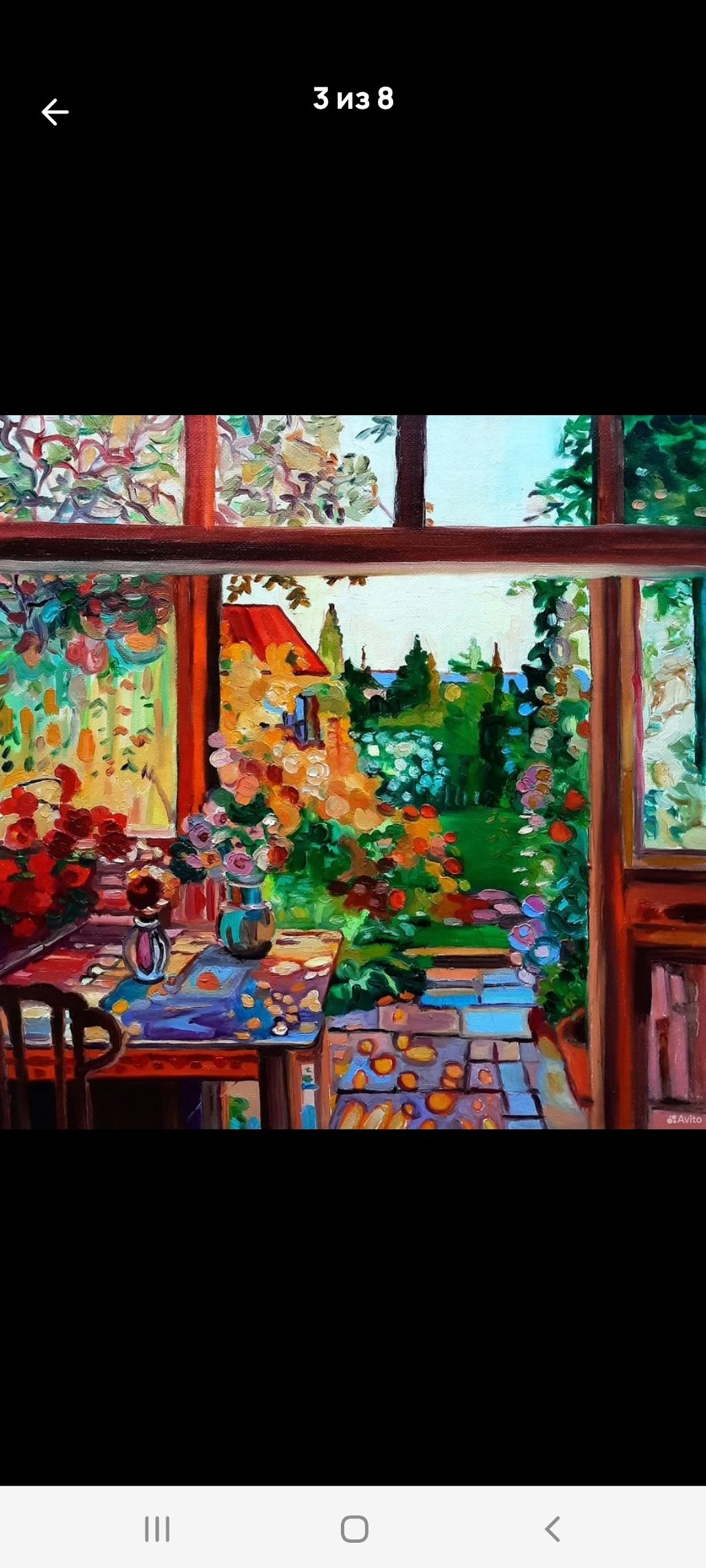 夏日风景画 原创艺术 油画 画布油画 30x30 厘米 - 墙贴/壁贴 - 其他材质 绿色