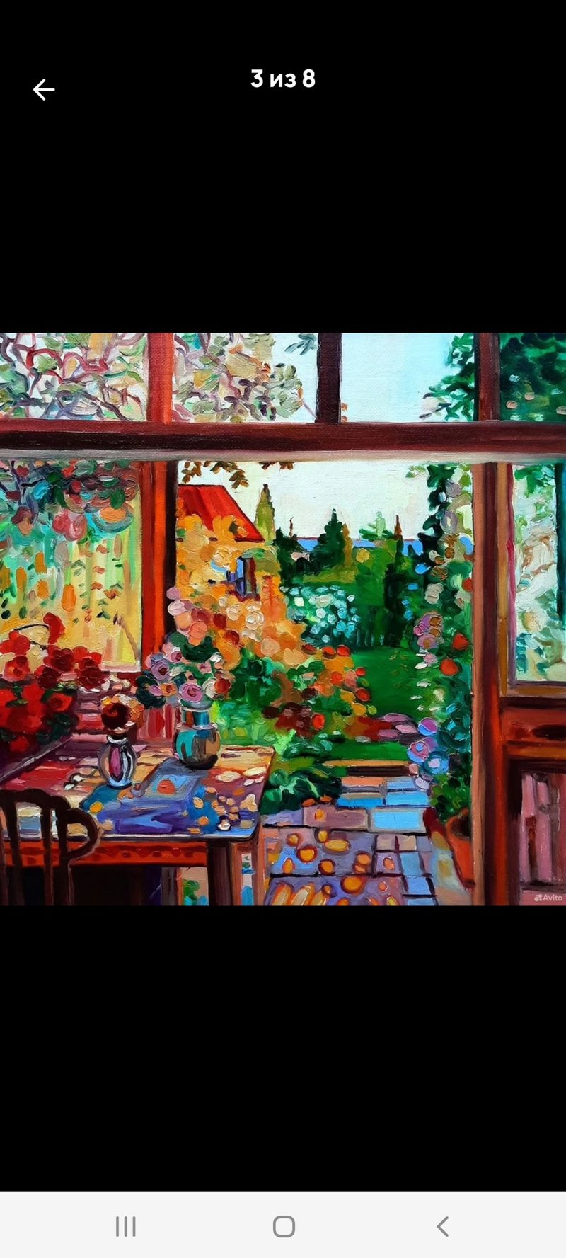 夏日风景画 原创艺术 油画 画布油画 30x30 厘米 - 墙贴/壁贴 - 其他材质 绿色