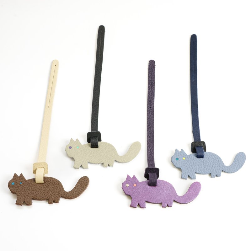 字母造型钥匙圈 / 猫咪造型包袋吊饰 - 行李吊牌 - 真皮 多色