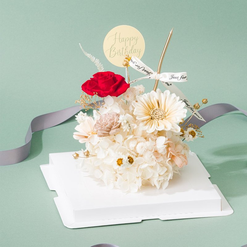 奶油蛋糕花  永生花 情人节礼物 生日礼物 交换礼物 可定制 - 干燥花/捧花 - 植物．花 