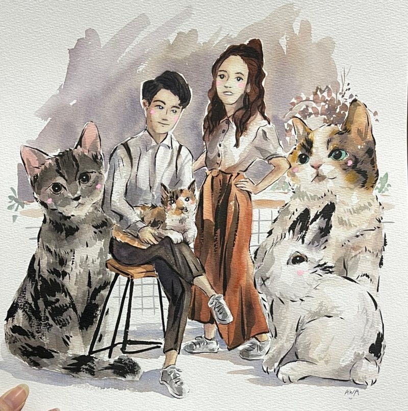 金临定制【结婚礼物 | 定制化手绘人像 | 似颜绘 | 婚礼小物】 - 订制画像 - 纸 
