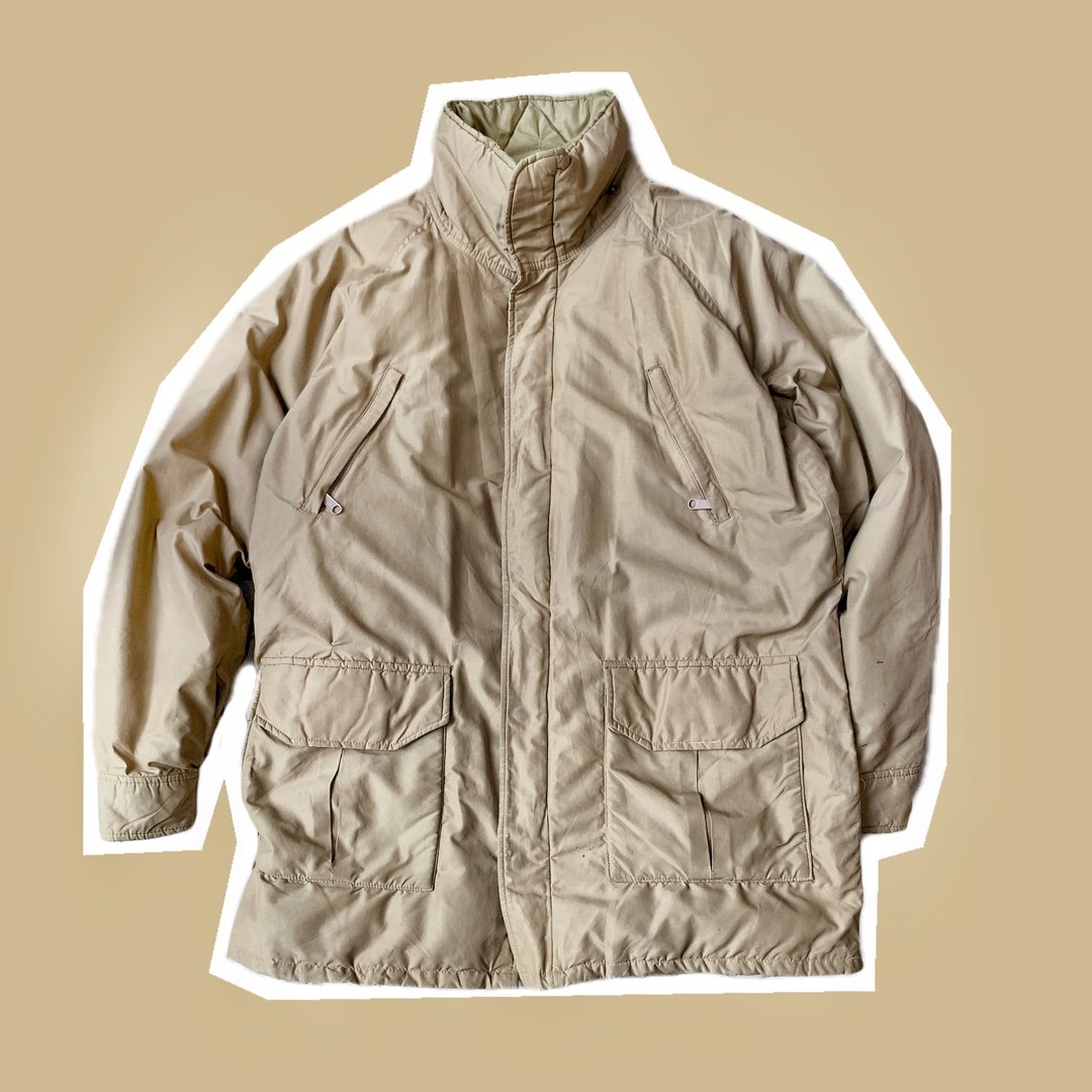 Outdoor系列-古着 Columbia 山系 Mountain parka - 男装外套 - 其他人造纤维 卡其色