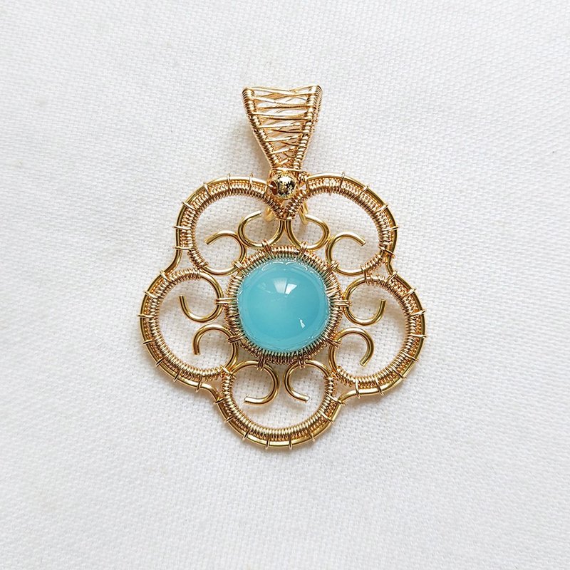 花朵项链墬 (不附链条) - 项链 - 其他金属 