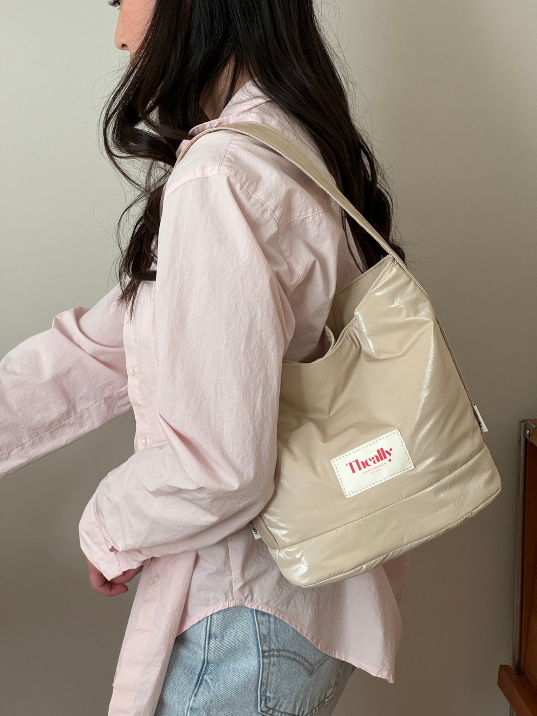 韩国 The Ally | BOLD BAG (附小袋) | 米色 | 手袋 单肩包 - 手提包/手提袋 - 防水材质 卡其色