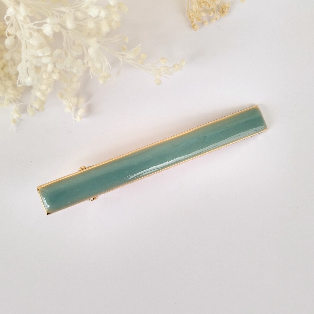 Stick Bar Hair Clip Mint Green - 发饰 - 铜/黄铜 绿色