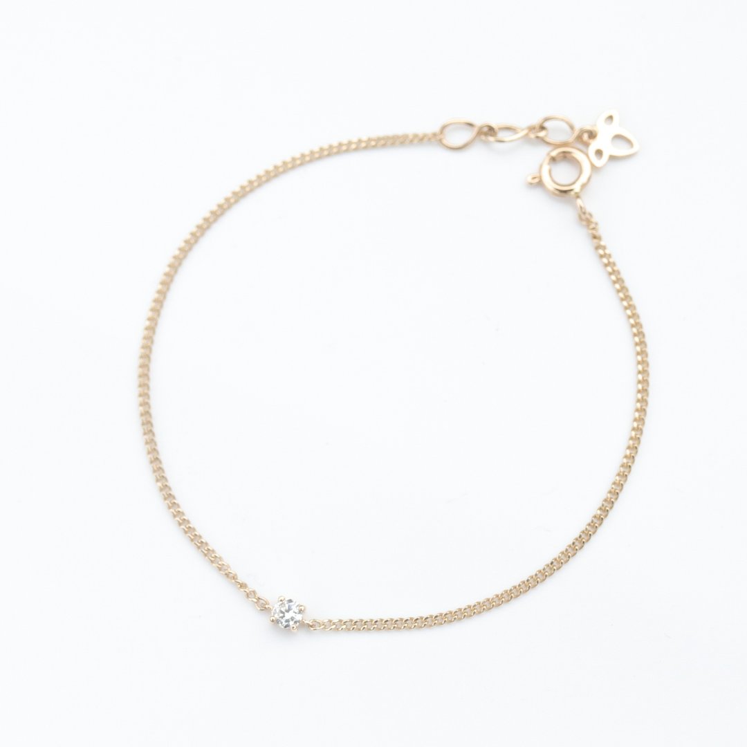 14K Round Cut Diamond Bracelet 10分钻石罗马 - 手链/手环 - 贵金属 金色