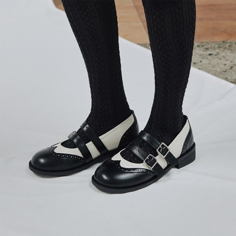 PRE-ORDER 韓國品牌 MACMOC Reman 瑪麗珍鞋 BLACK COMBI - 玛莉珍鞋 - 其他材质 