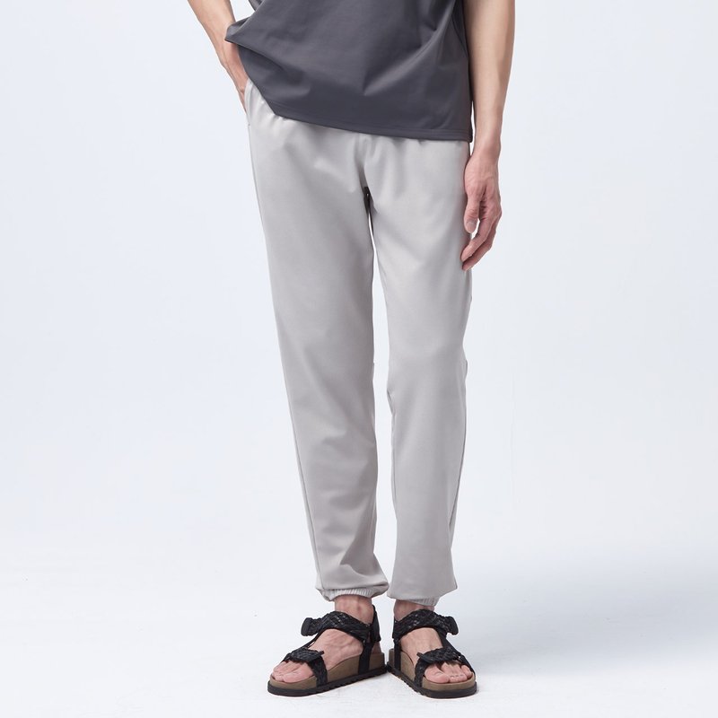 REBOOT动能-拼接束口裤-棕灰 - 男士长裤 - 聚酯纤维 灰色