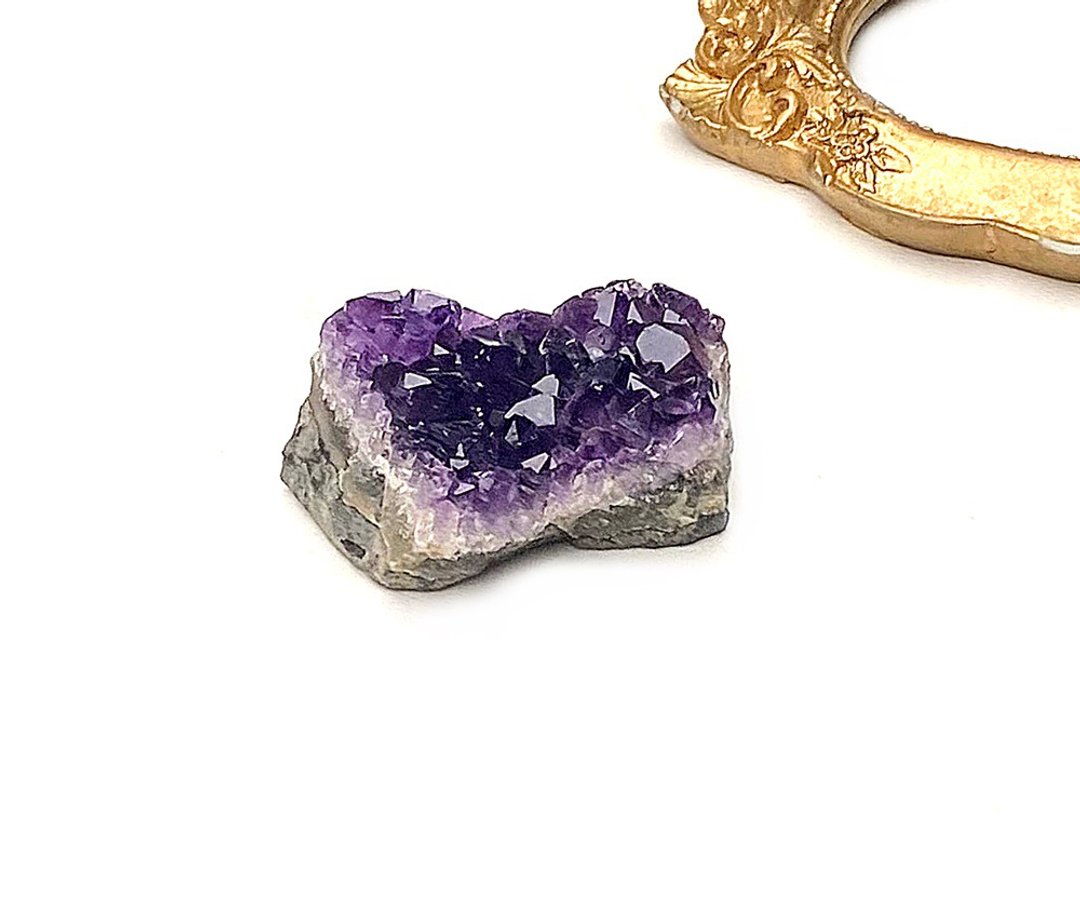 天然原皮原矿小迷你几何 紫晶簇 紫水晶 家居 办公室 摆件 - 其他 - 水晶 紫色