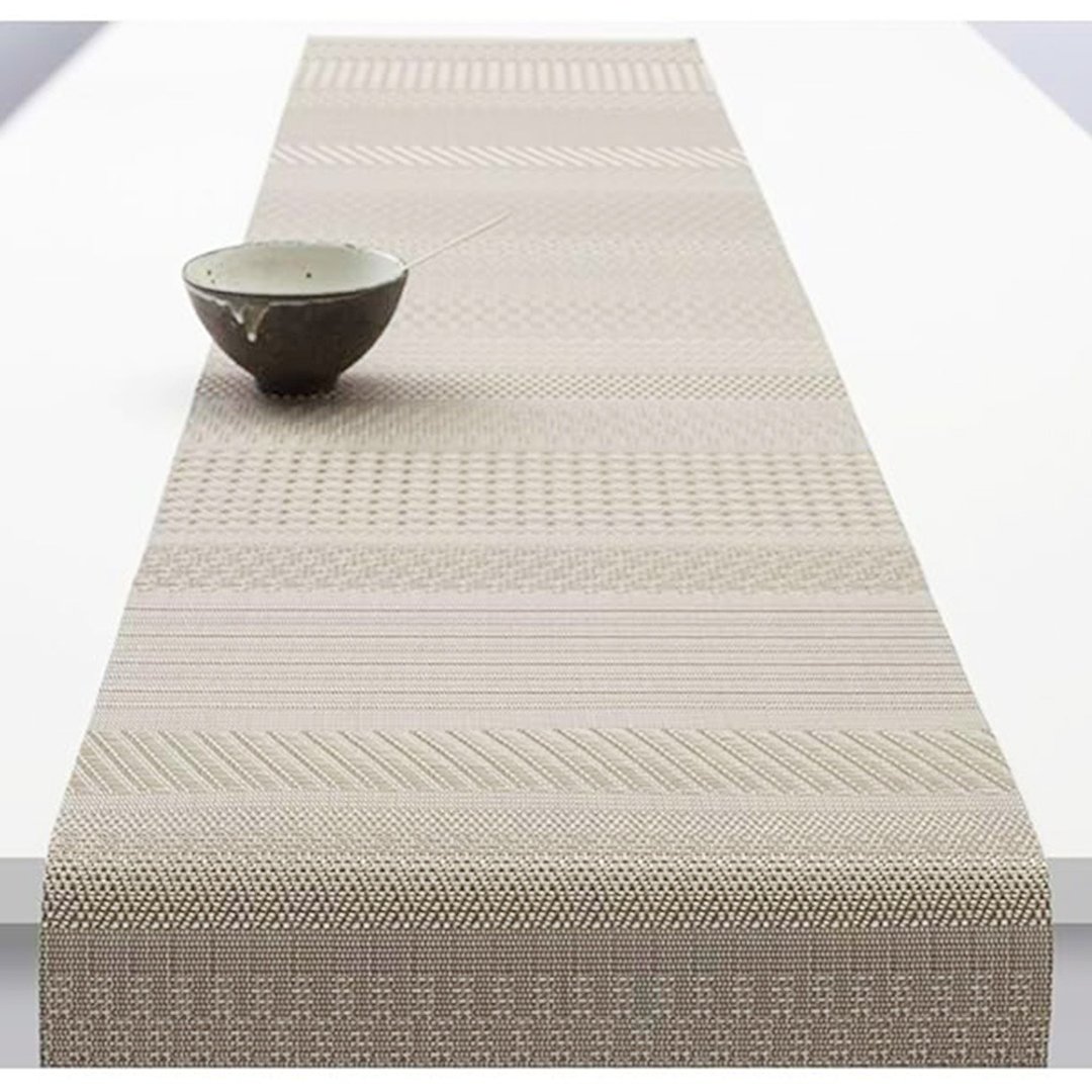 Chilewich-Mixed Weave系列长桌旗-36 x 183cm-亚麻色 - 餐垫/桌巾 - 塑料 卡其色