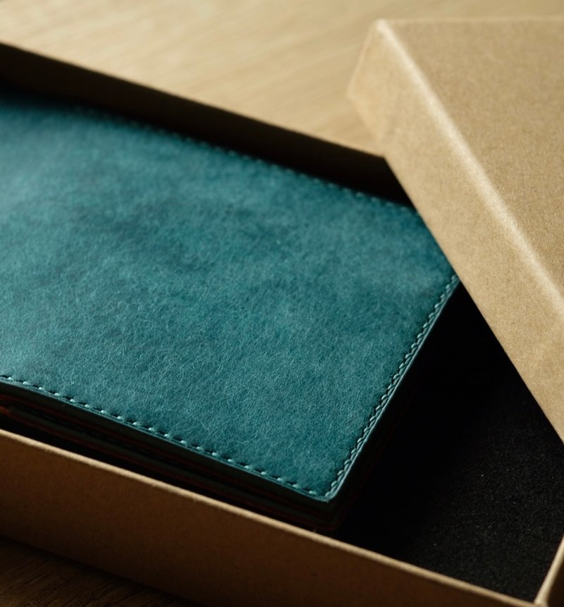 六卡钞票夹【绣球花】 - 皮夹/钱包 - 真皮 蓝色