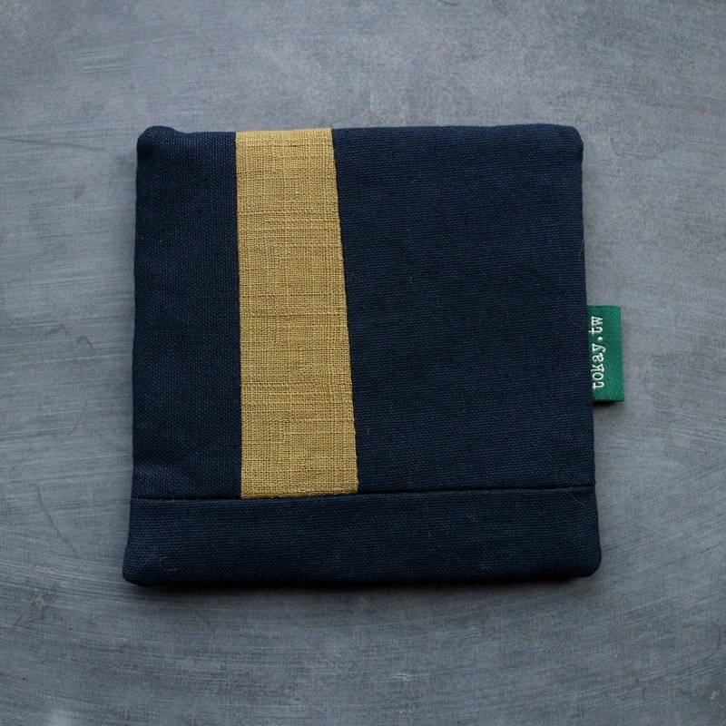 拼布杯垫 145 藏蓝 - 杯垫 - 棉．麻 蓝色