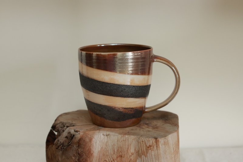 柴烧咖啡杯/马克杯/300ml/三色巧克力系列/泷间拾光 - 咖啡杯/马克杯 - 陶 