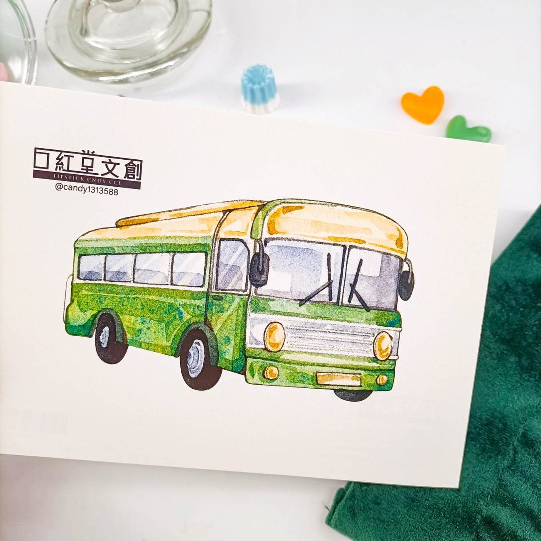 KR474_口紅堂明信片_交通工具5_candy1313588 postcard - 卡片/明信片 - 纸 多色