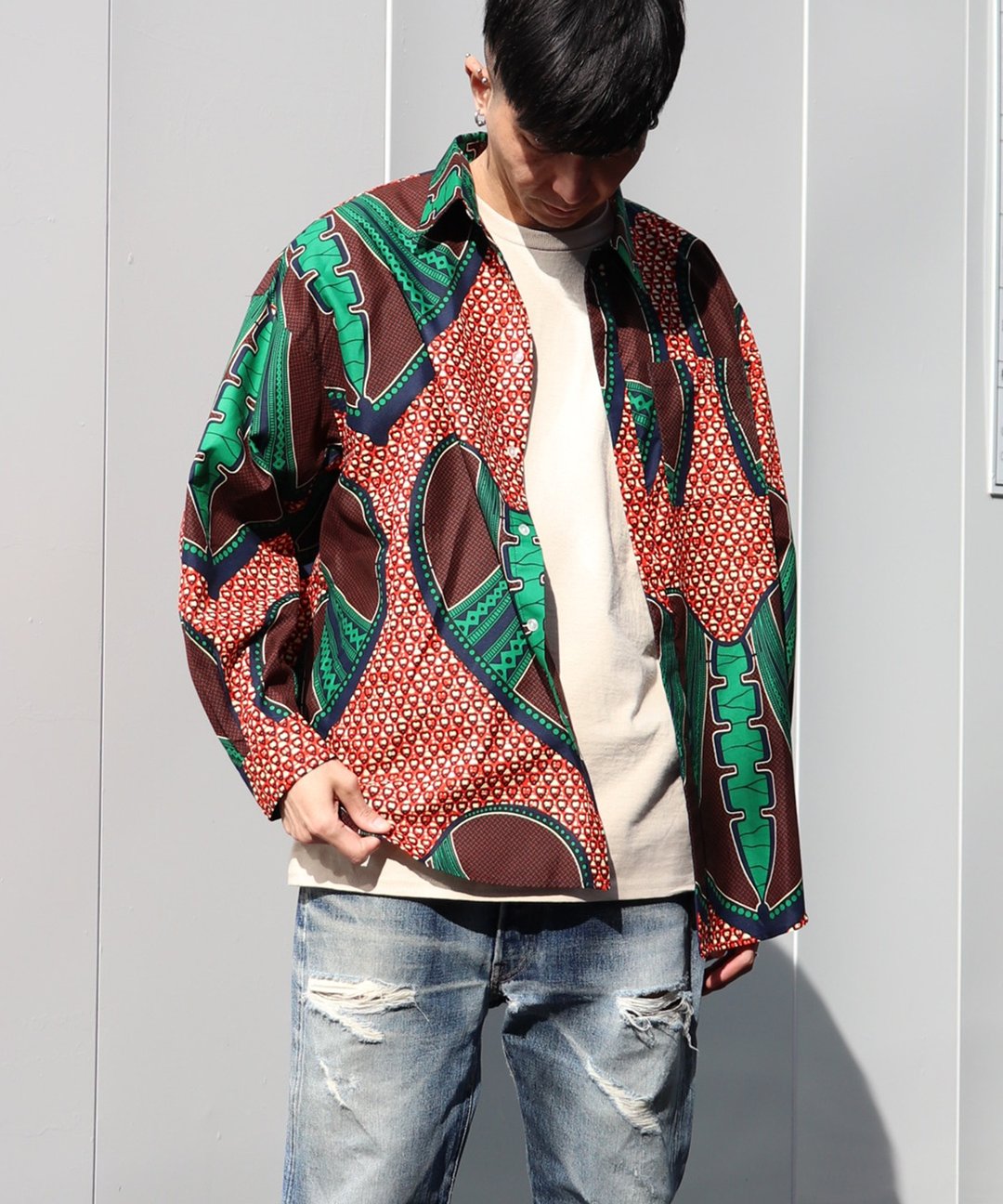 AFRICA OVER SHIRT (ALALA) - 女装衬衫 - 聚酯纤维 橘色