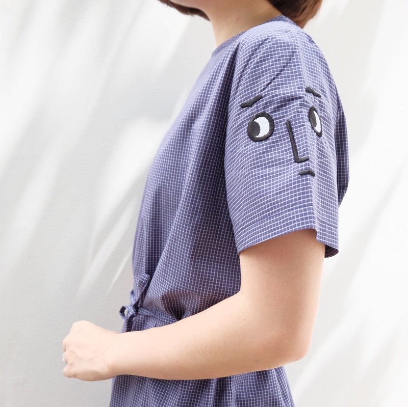 Summer Dress : Two-Face Embroidered (Purple Color) - 洋装/连衣裙 - 其他材质 蓝色