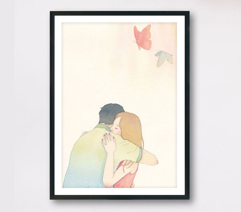 慢活女孩 - 温情/ 印刷画 (送纸画框) - 海报/装饰画/版画 - 纸 白色