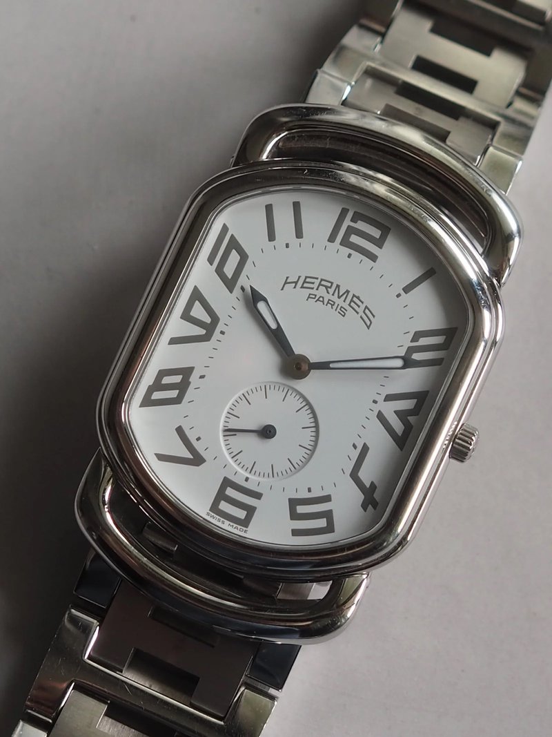 HERMES Rallye 小秒针腕表 爱马仕 Rallye 小秒针表款 银色 白色 古董表 - 女表 - 不锈钢 银色
