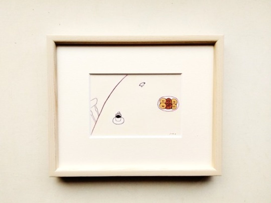 Pinkoi 代购 - 原画《三点稀客/图》*含木框（寸尺寸） - 海报/装饰画/版画 - 其他材质 