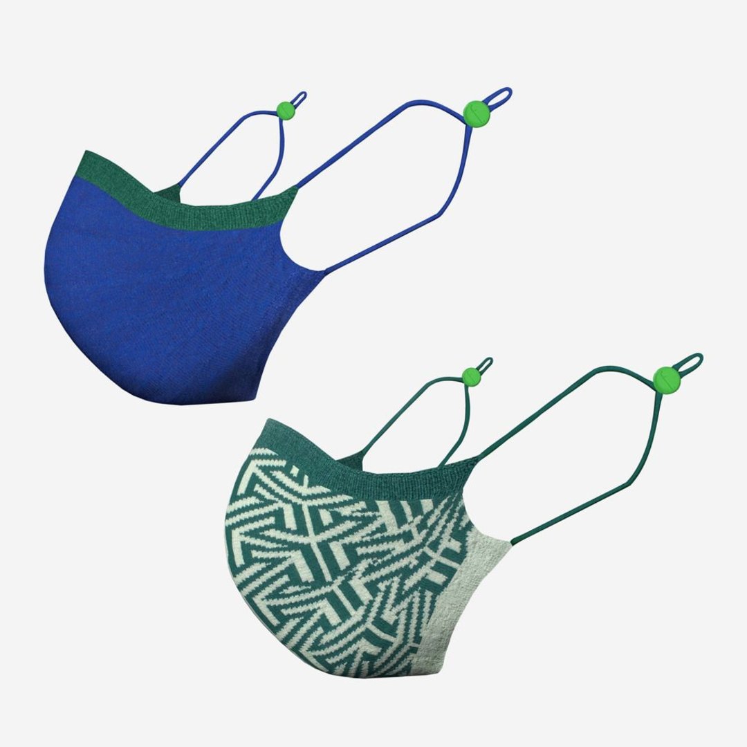 feat.MASK Sage &amp; Maze - reusable 3D mask 可重用立体口罩套装 - 口罩 - 环保材料 绿色