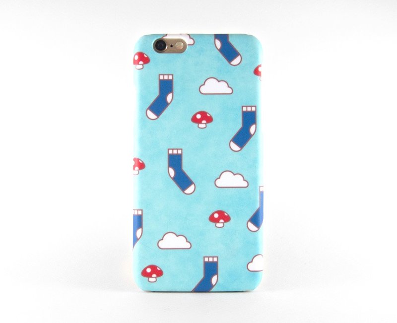 Happy 舒适袜子 iPhone 手机壳 เคสมือถือถุงเท้า - 手机壳/手机套 - 纸 蓝色