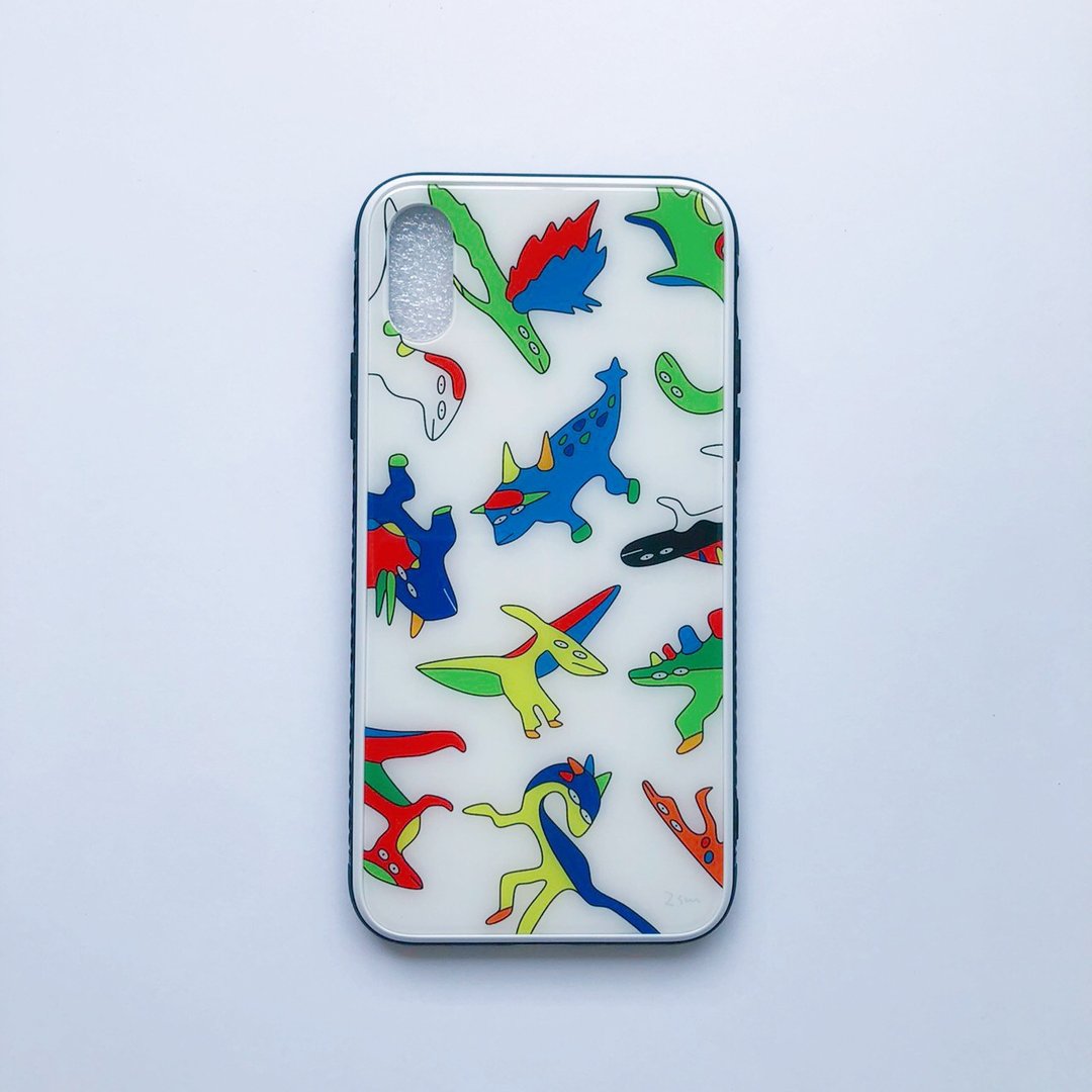 恐龙满版图案 iPhone 手机壳 - 手机壳/手机套 - 玻璃 白色