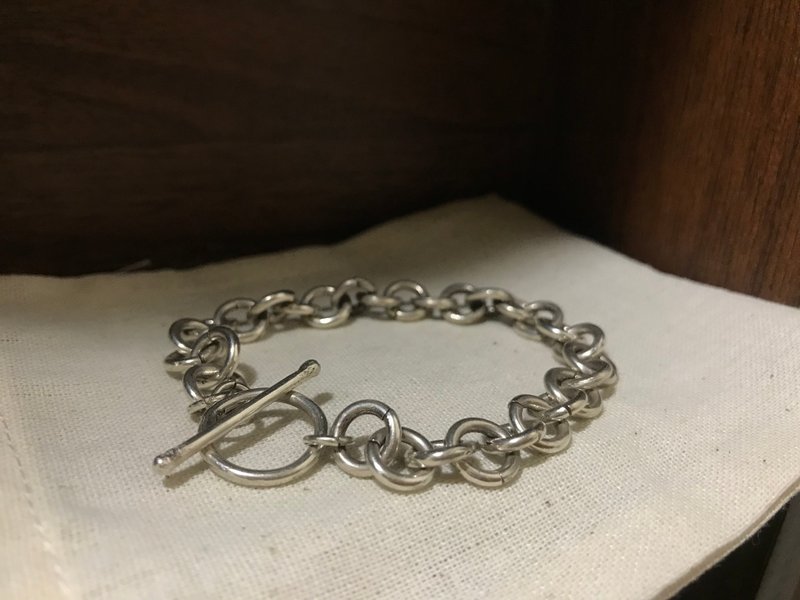 手工银饰-粗犷O字手链 OT链扣头 925手链  可定制化 - 手链/手环 - 纯银 银色