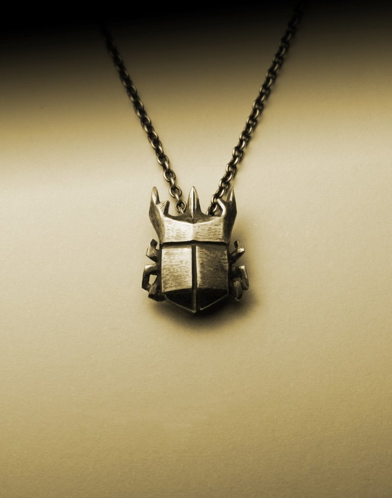 战神大兜虫折纸项链 - 项链 - 其他金属 银色