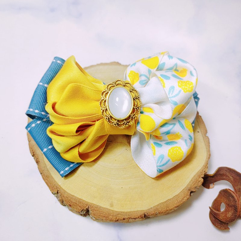 花园系列-手作弹簧夹鸭嘴夹 - 发饰 - 其他材质 黄色