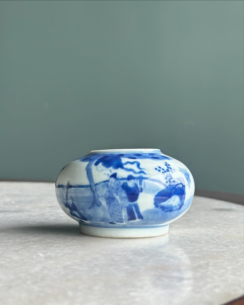 老件 青花 庭园钓叟 水洗 - 摆饰 - 陶 