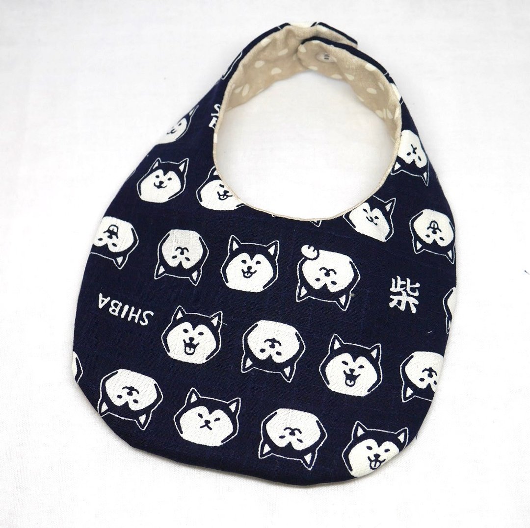 Japanese Handmade Baby Bib - 围嘴/口水巾 - 棉 蓝色