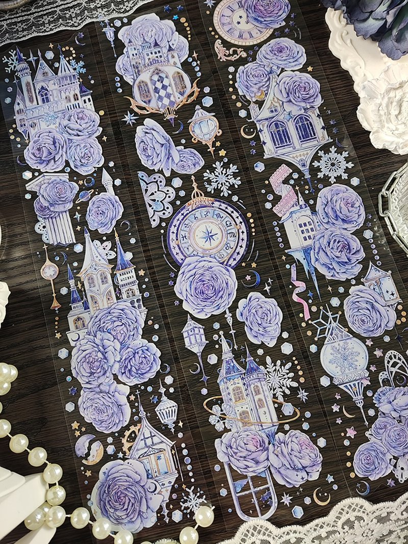 城霜月 PET 纸胶带 貝殼光 - 纸胶带 - 塑料 紫色