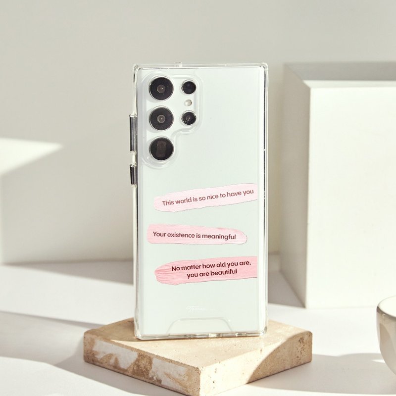 Nikki联名Self-Love防摔透明SAMSUNG手机壳-蒙蒙粉 - 手机壳/手机套 - 塑料 透明
