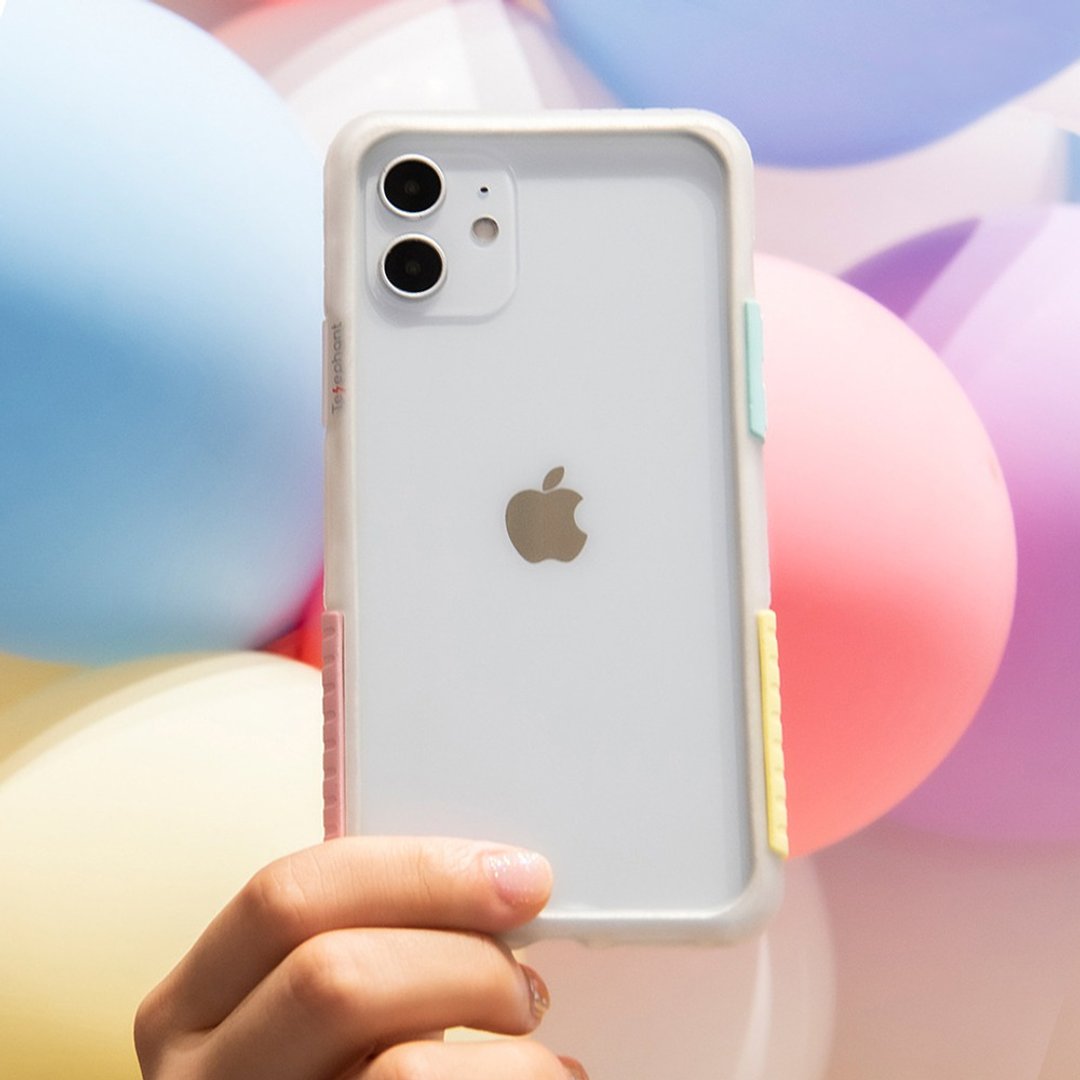 送品牌挂绳 iPhone 12 系列 NMD抗污防摔手机-棉花糖 - 手机壳/手机套 - 塑料 白色