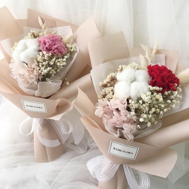 母亲节永生康乃馨花束 / 干燥花束 永生花 不凋花 - 干燥花/捧花 - 植物．花 