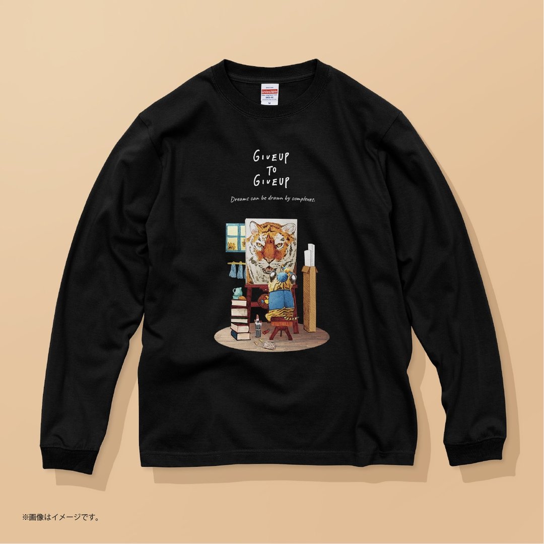 画家虎 / 棉质 T 恤 - 女装 T 恤 - 棉 黑色