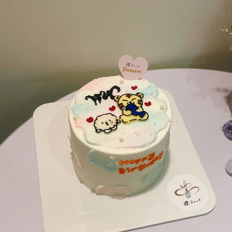 老虎跟饭团 绘图蛋糕 定制化蛋糕 纪念日 铄甜点 生日蛋糕 蛋糕 - 蛋糕/甜点 - 新鲜食材 