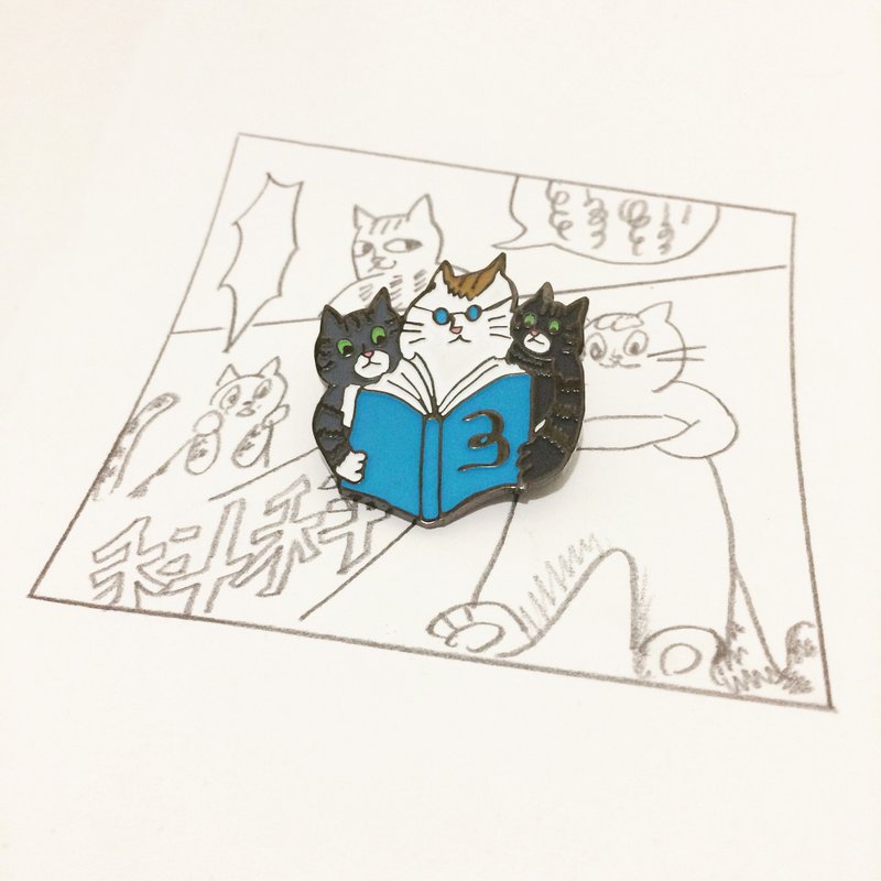 三猫俱乐部到齐金属徽章 - 胸针 - 其他金属 透明