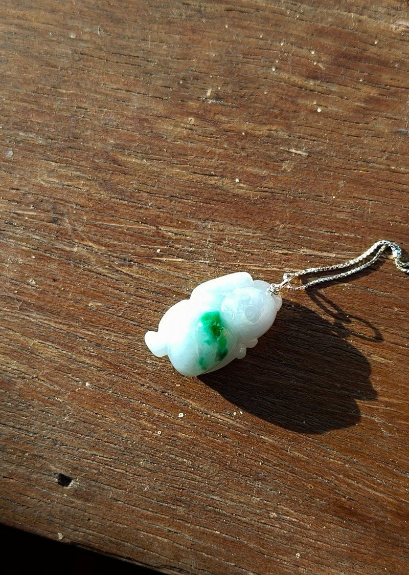 天然缅甸翡翠吊坠   随机附送925银项链 072114 - 项链 - 宝石 绿色