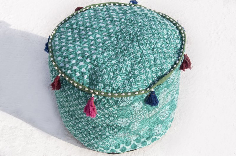 泡芙沙发 猫咪床垫 狗狗床垫 宠物懒骨头 懒骨头躺椅 圣诞节礼物 交换礼物 母亲节 父亲节-绿流苏刺绣 - 枕头/抱枕 - 棉．麻 绿色