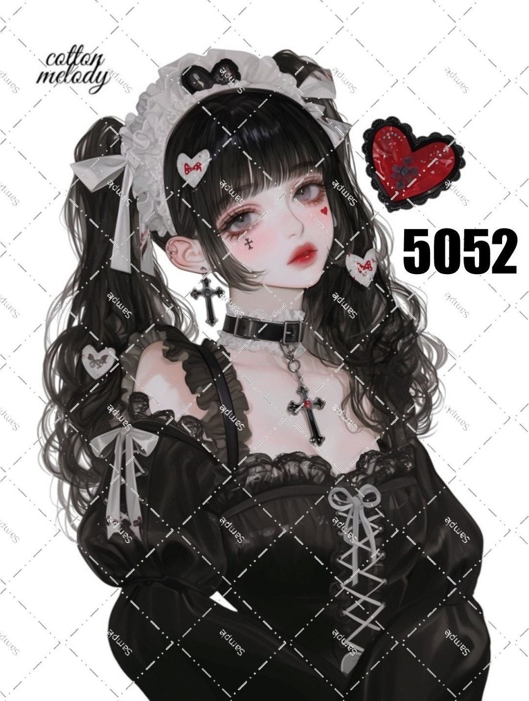 original sticker no.5052 人物贴纸 原创贴纸 原创人物贴纸 装饰贴纸 cotton melody - 贴纸 - 纸 